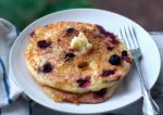 Cornmeal Pancakes with Blueberries 