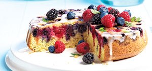 Upside-Down Berry Cornmeal Cake