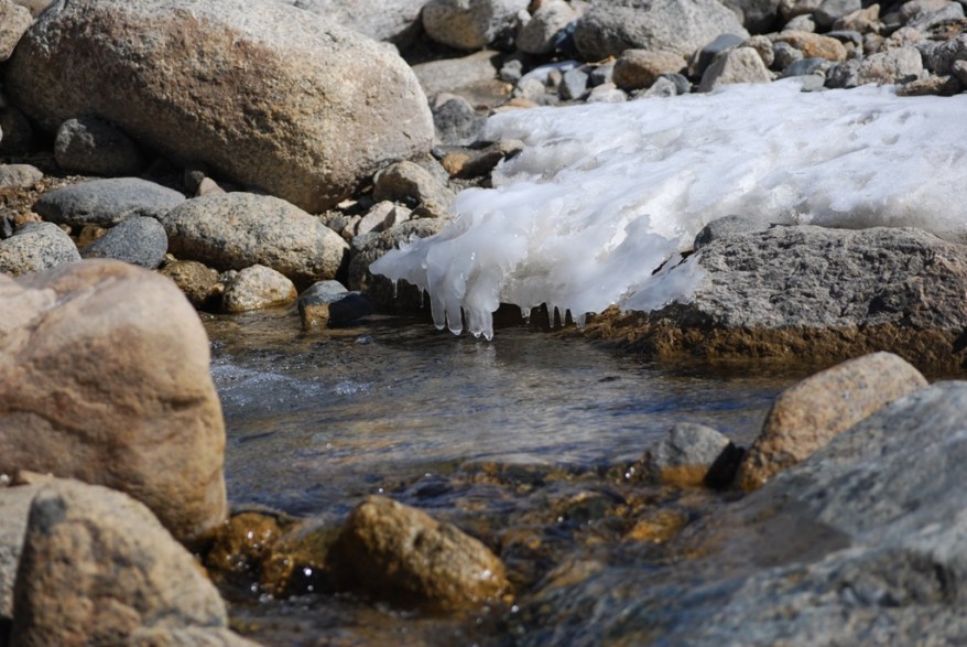 icicles along the banks