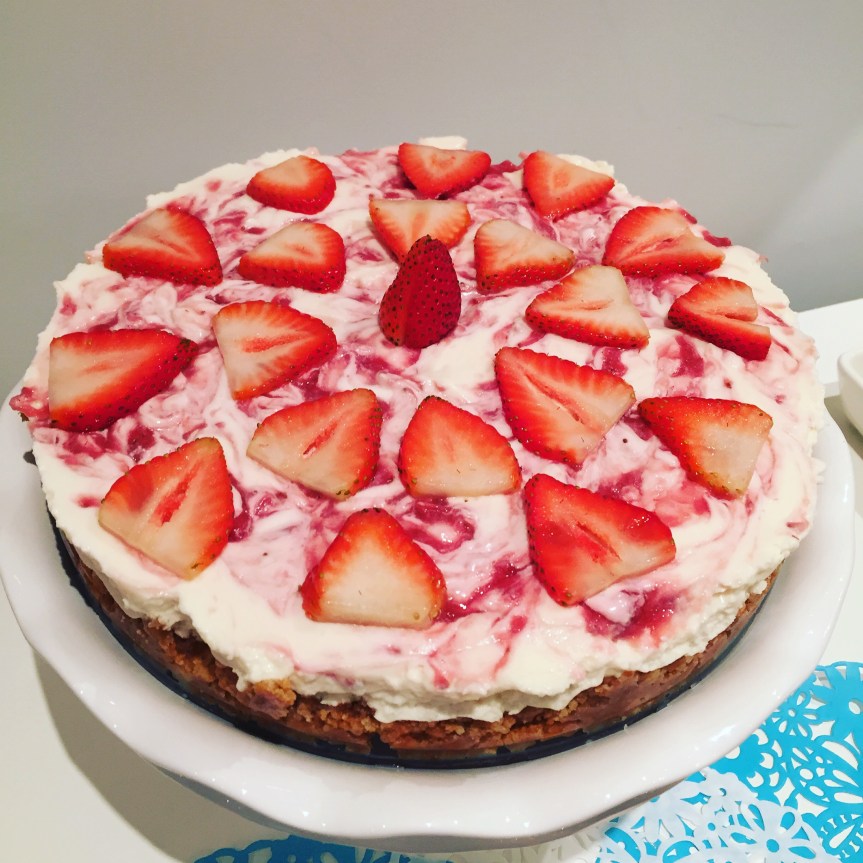 Strawberry Swirl Cheesecake