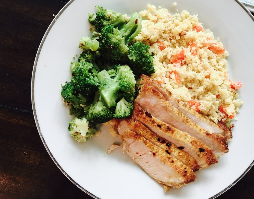 Stephanie’s Rogan Josh Pork Chops with Cauliflower&nbsp;Rice