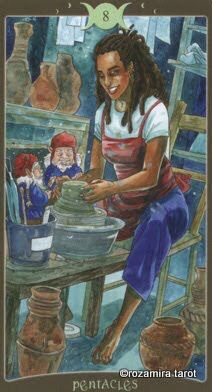 Card of the Day – 8 of Pentacles – Saturday, September 10, 2016 — Tarot by&nbsp;Cecelia