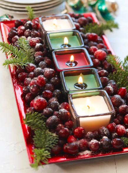 Cranberry candles