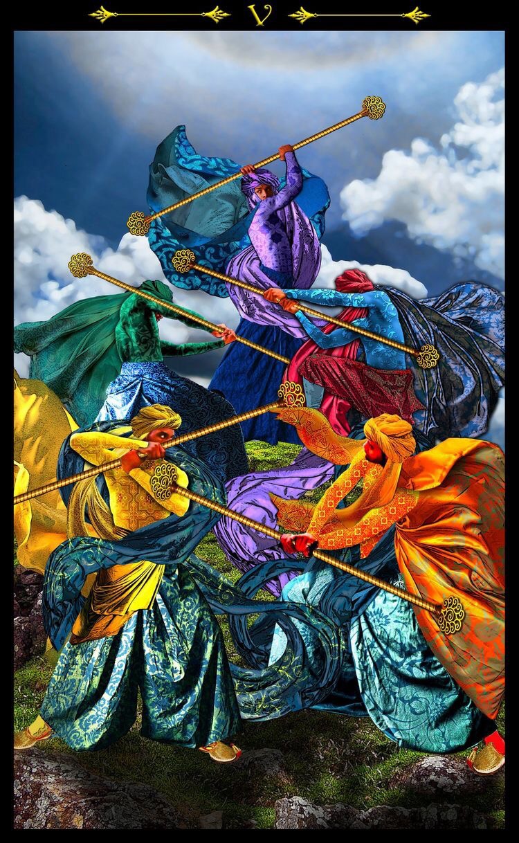 Card of the Day – 5 of Wands – Wednesday, December 28, 2016 — Tarot by&nbsp;Cecelia