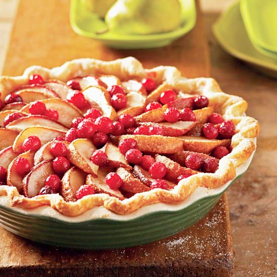 Fresh Pear and Cranberry Pie