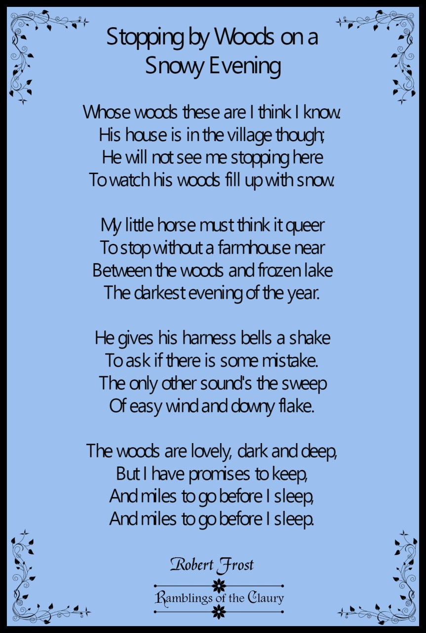 Stopping By Woods On A Snowy&nbsp;Evening