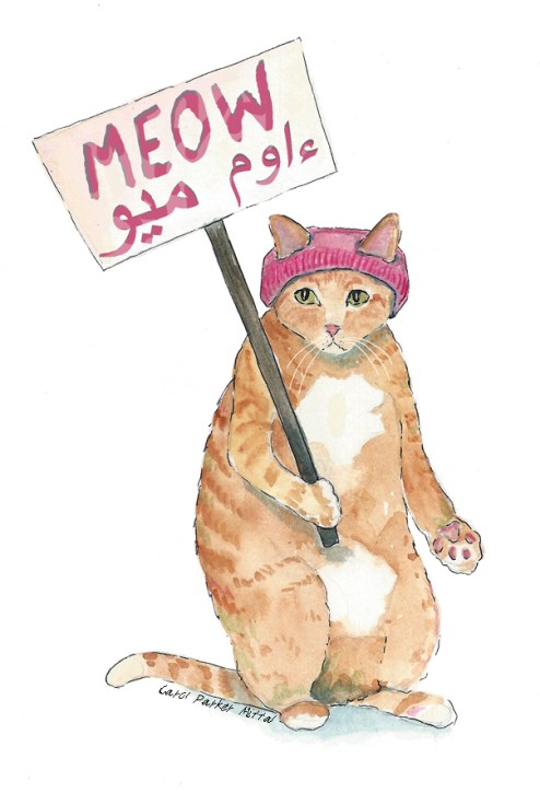 Protest cat. #pussygrabsback #nomuslimban