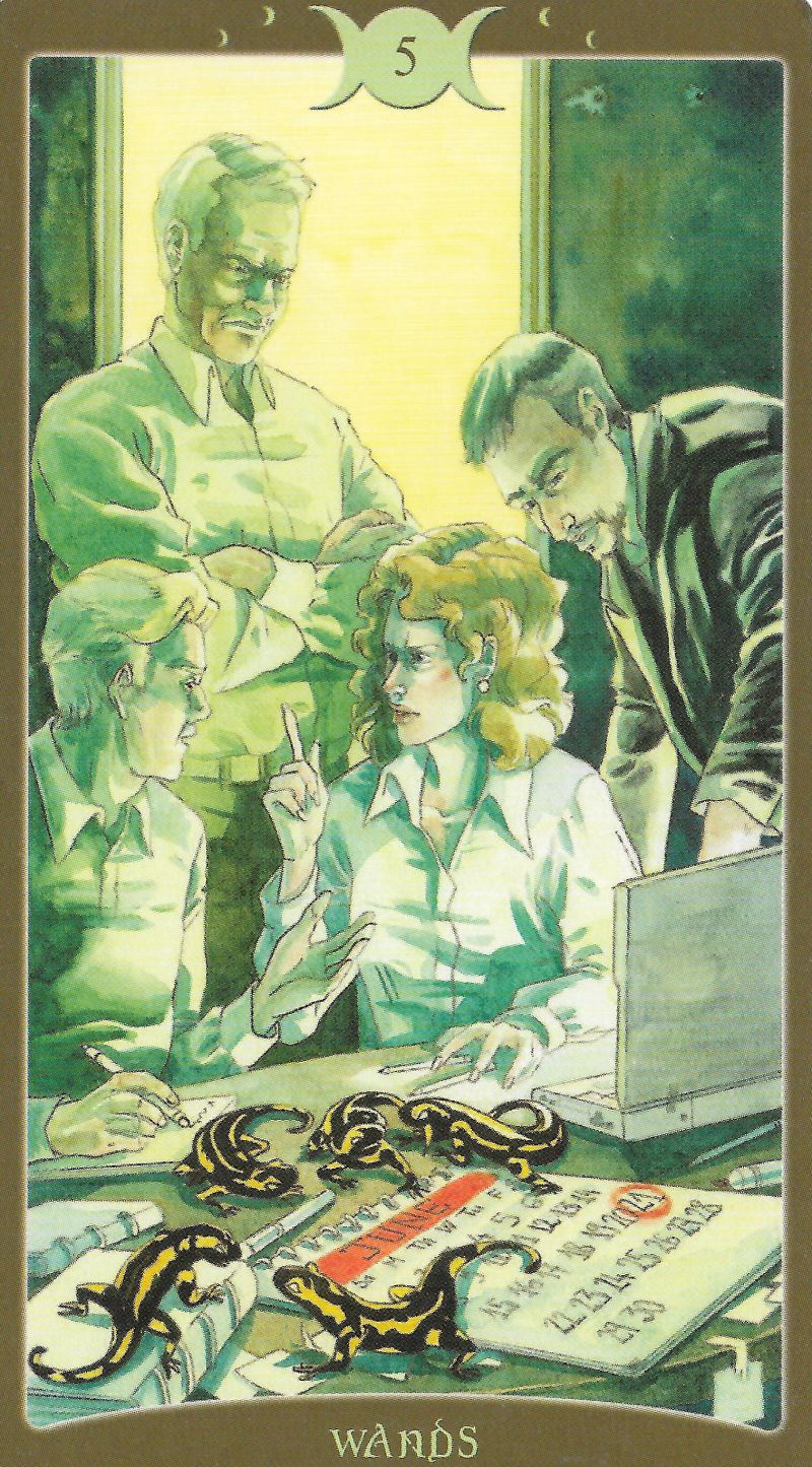 Card of the Day – 5 of Wands – Monday, October 30, 2017 — Tarot by&nbsp;Cecelia