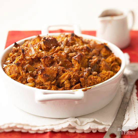 Pumpkin Bread Pudding with Toffee&nbsp;Sauce