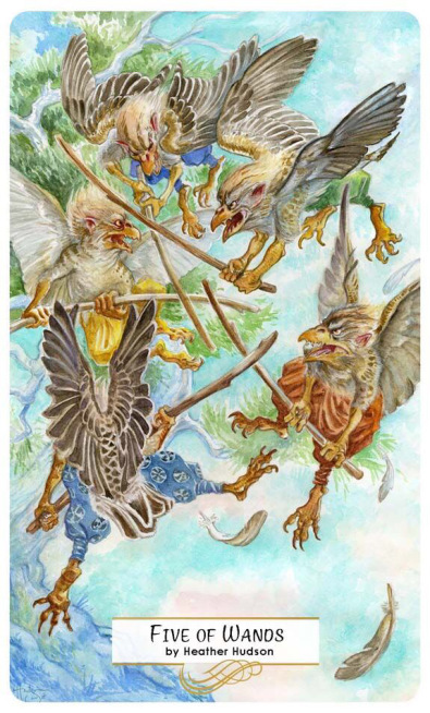 Card of the Day – 5 of Wands – Sunday, March 25, 2018 — Tarot by&nbsp;Cecelia