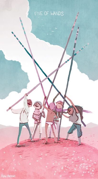 Card of the Day – 5 of Wands – Saturday, May 5, 2018 — Tarot by&nbsp;Cecelia