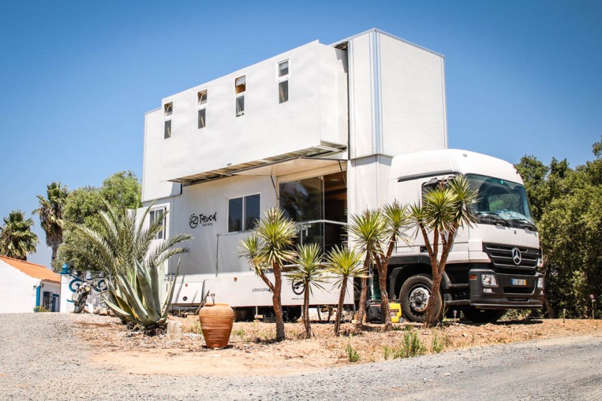 Truck Surf Hotel: Double-decker truck on wheels offering surf and&nbsp;stay