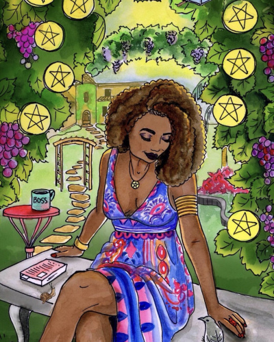 Card of the Day – 9 of Pentacles – Thursday, July 26, 2018 — Tarot by&nbsp;Cecelia