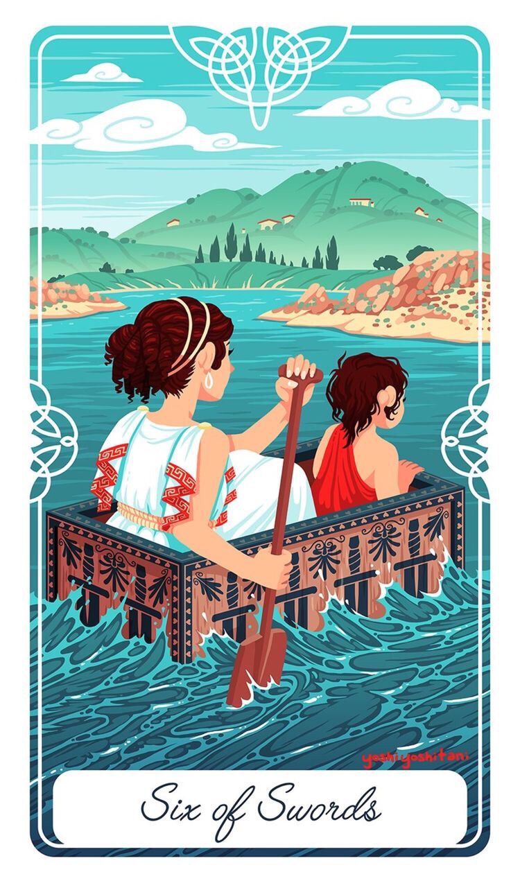 Card of the Day – 6 of Swords – Sunday, August 5, 2018 — Tarot by&nbsp;Cecelia