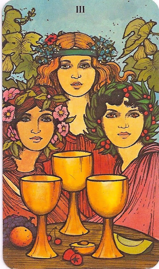 Card of the Day – 3 of Cups – Thursday, September 13, 2018 — Tarot by&nbsp;Cecelia
