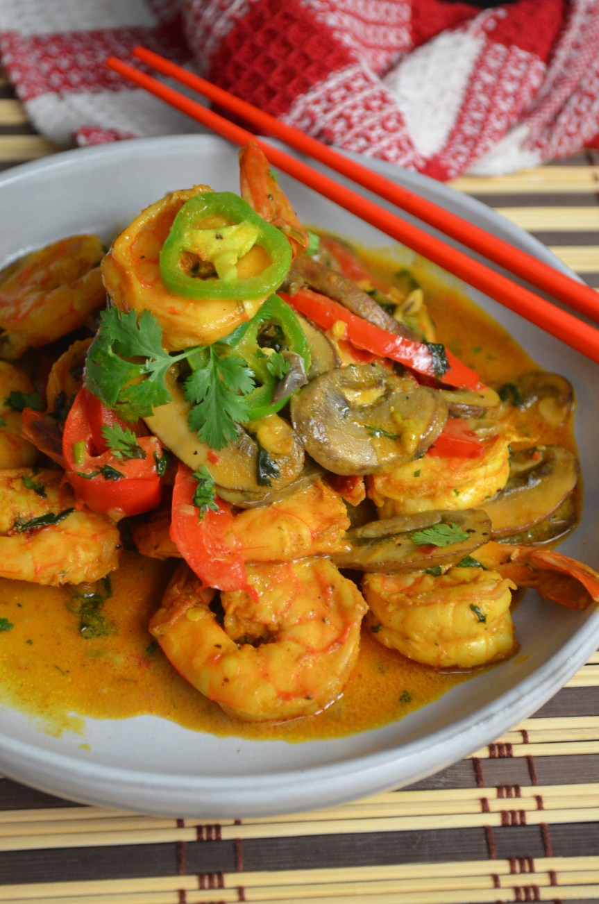 Mushroom and Shrimp in Coconut Sauce By SweetNSpicyLiving.com