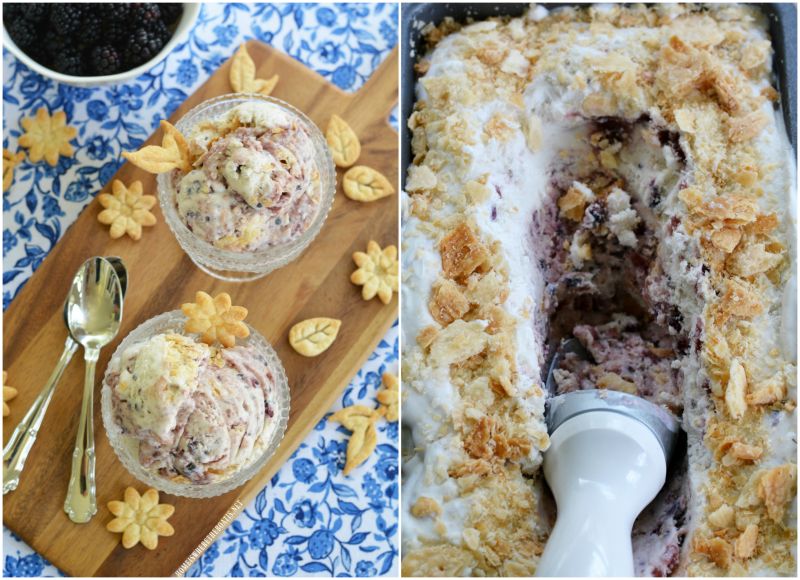 No-Churn Blackberry Cobbler Ice Cream — Home is Where the Boat&nbsp;Is