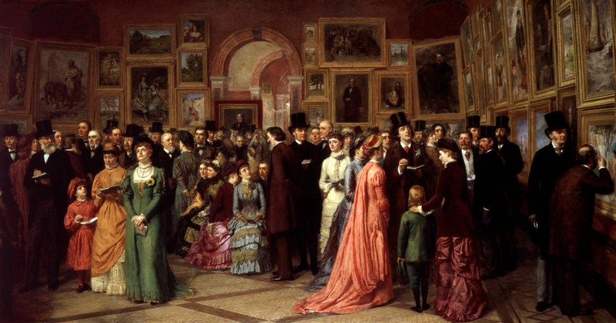 A Private View at the Royal Academy (1883) by William Powell Frith