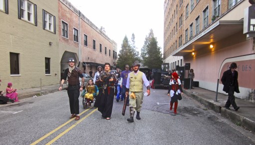 Lafayette Louisiana. Steampunk Festival people walking Wikimedia